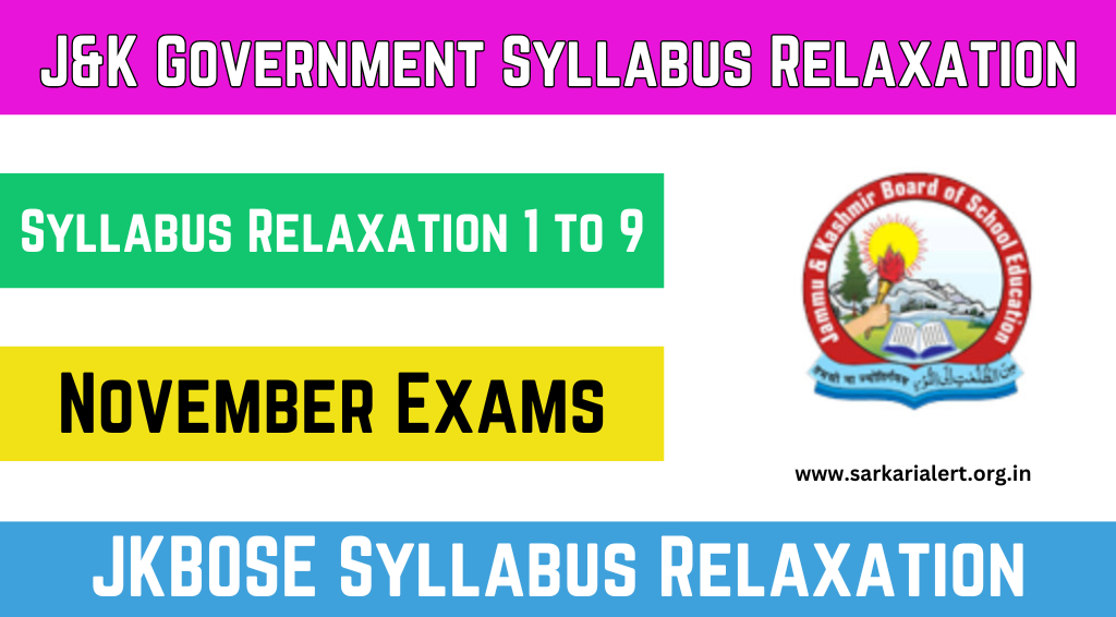 J&K Government Order Syllabus Relaxation